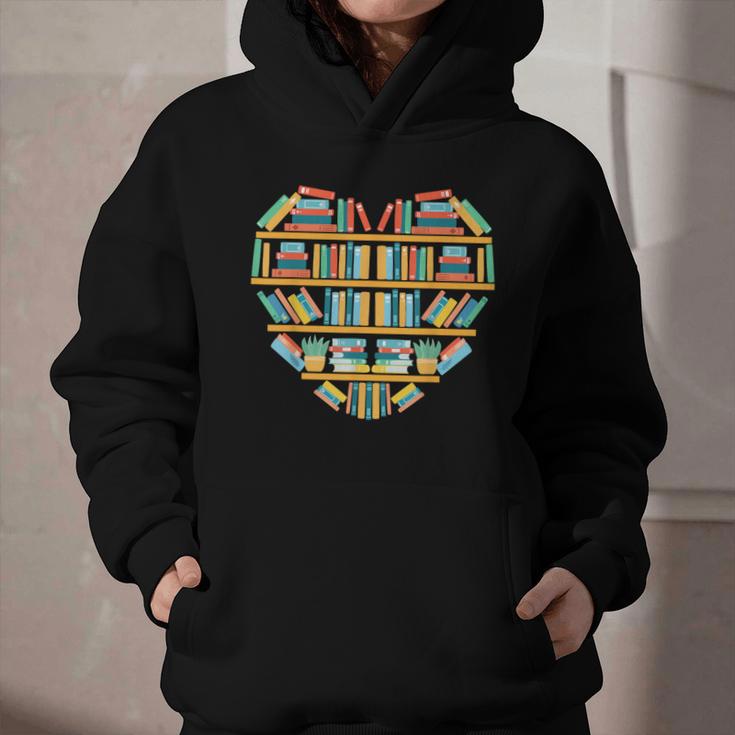 Bookshelf Heart Graphic Youth Hoodie