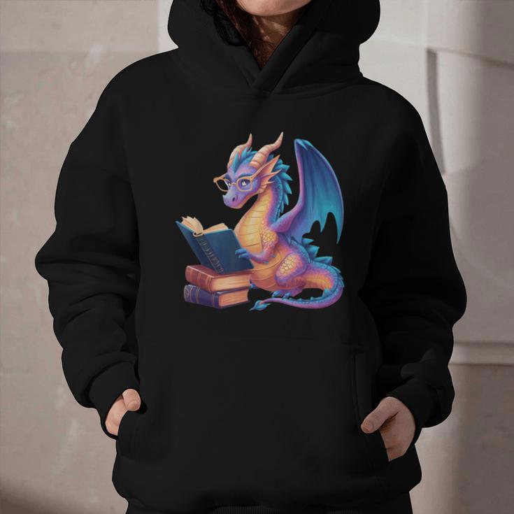 Bookworm Book Lover Women Girls Dragon Reading Graphic Youth Hoodie