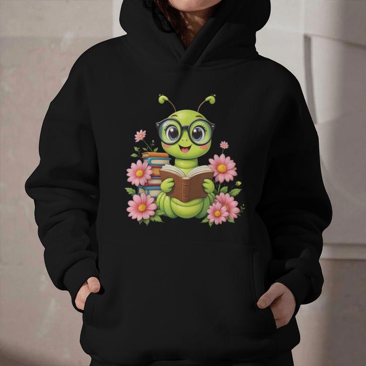 Bookworm Costume Kawaii Reading Worm For World Book Day Graphic Youth Hoodie Bookworm Costume Kawaii Reading Worm For World Book Day Graphic Youth Hoodie