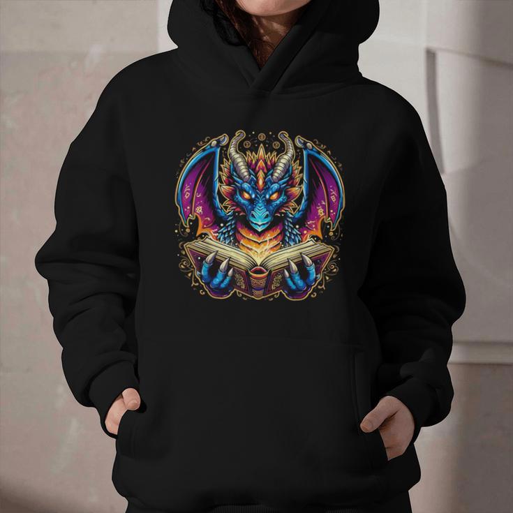 Bookworm Dragon Reading Book Lover Graphic Youth Hoodie
