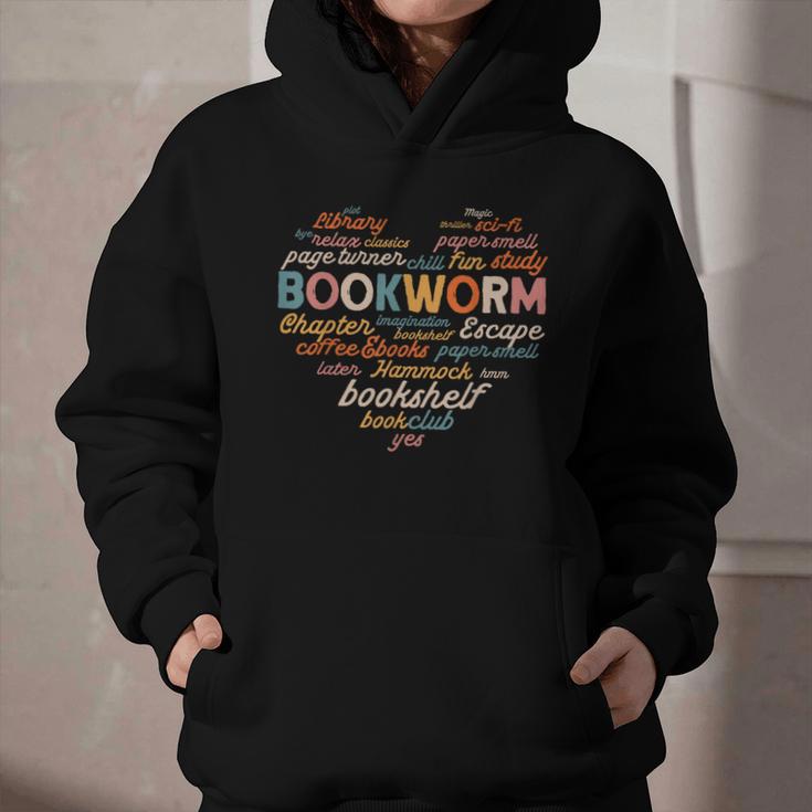 Bookworm Words Heart Book Lover Reader Reading Fun Graphic Youth Hoodie