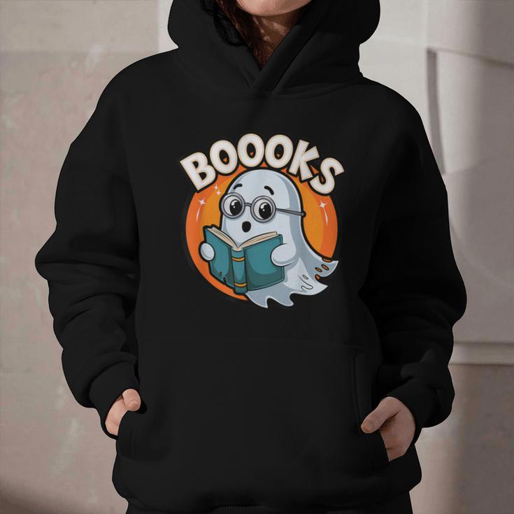 BOOOKS Cute Ghost Reading Books Halloween Graphic Youth Hoodie BOOOKS Cute Ghost Reading Books Halloween Graphic Youth Hoodie