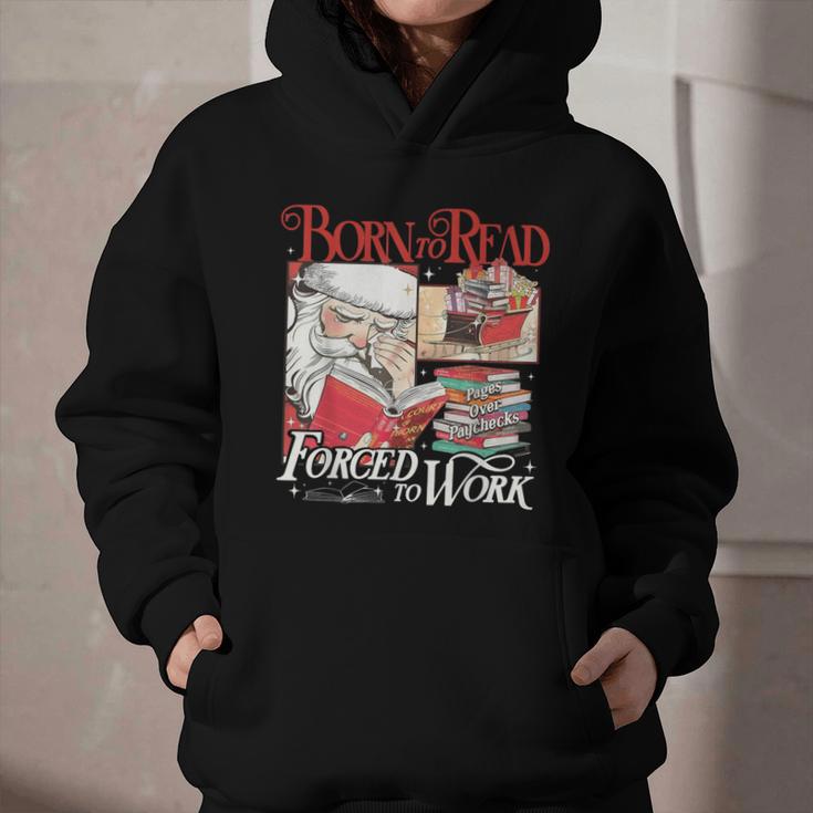 Born To Read Forced To Work Santa Christmas Book Lover Retro Graphic Youth Hoodie Born To Read Forced To Work Santa Christmas Book Lover Retro Graphic Youth Hoodie