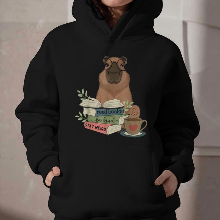 Capybara Glasses Reading Books Capybara Nerd Bookworm Graphic Youth Hoodie