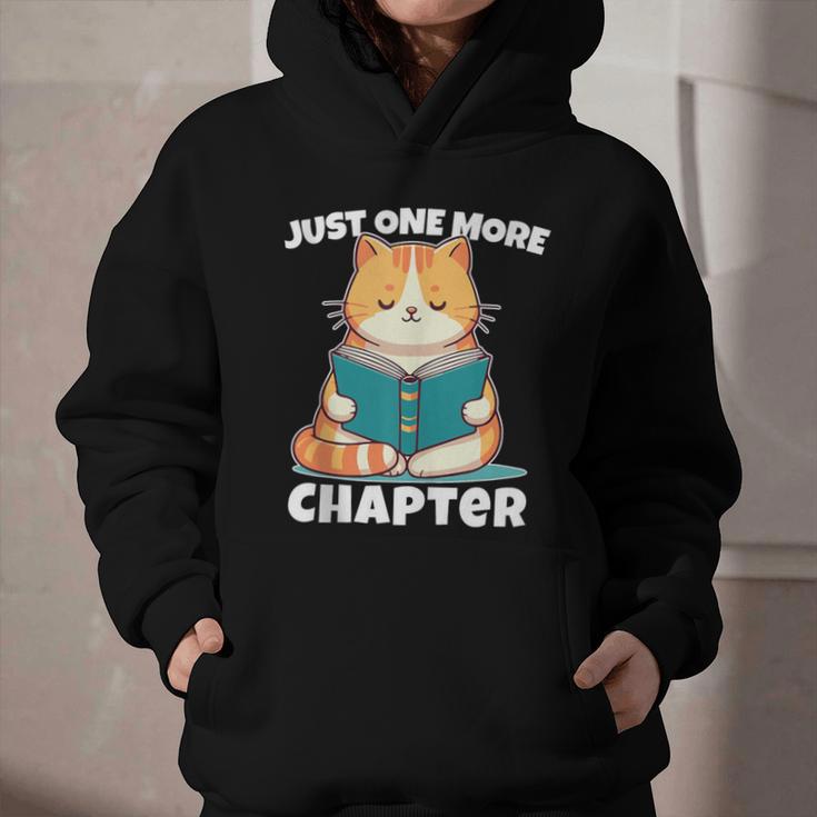 Cat Reading Books Bookworm Read One More Chapter Graphic Youth Hoodie