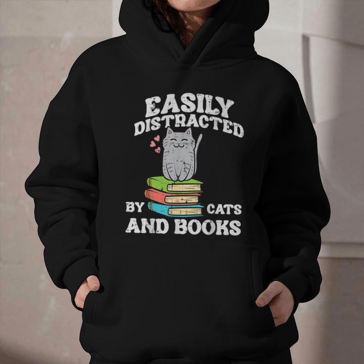 Cats And Books Read Reading Librarian Book Across America Graphic Youth Hoodie