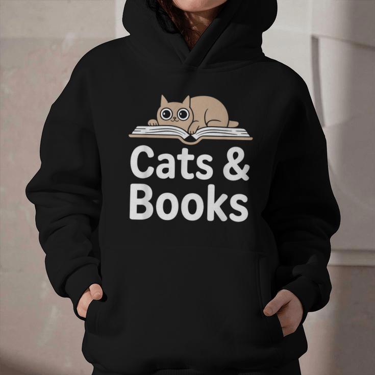 Cats And Books Graphic Youth Hoodie