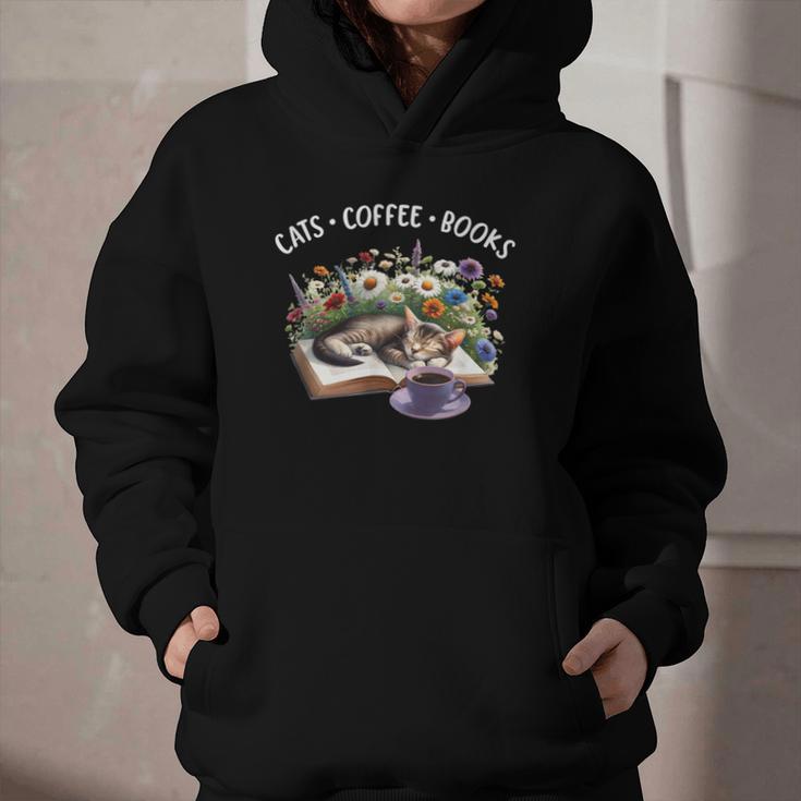 Cats Coffee Books Graphic Youth Hoodie