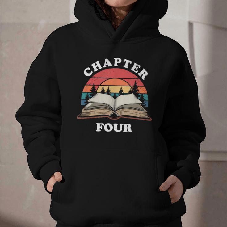 Chapter Four Book Reading 4th Birthday 4 Year Old Graphic Youth Hoodie