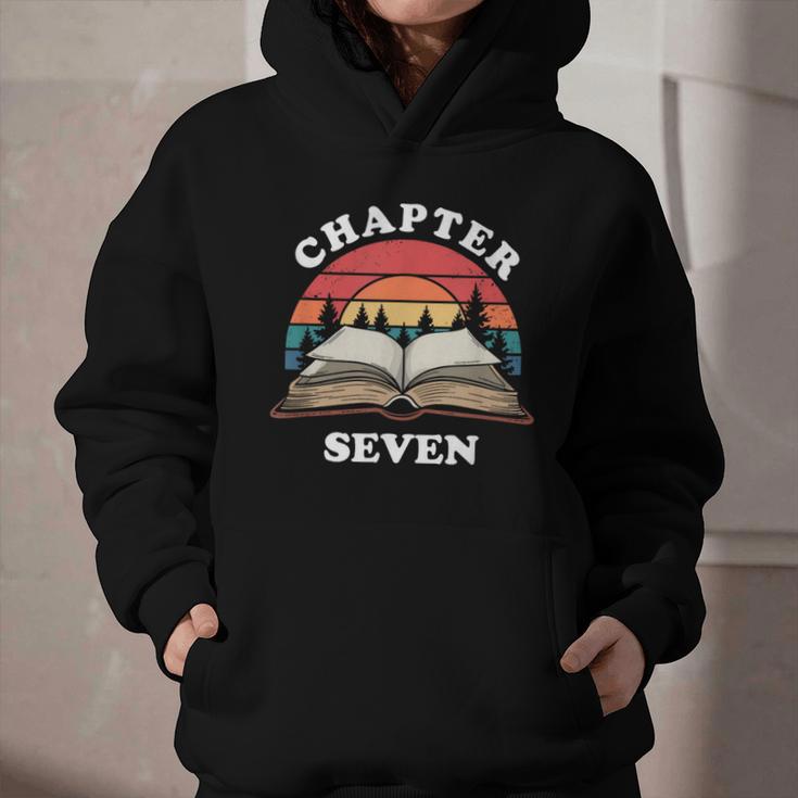 Chapter Seven Book Reading 7th Birthday 7 Year Old Graphic Youth Hoodie