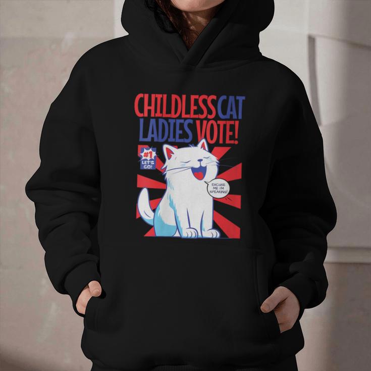 Childless Cat Ladies Vote Kamala Harris Cute Comic Book Cat Graphic Youth Hoodie
