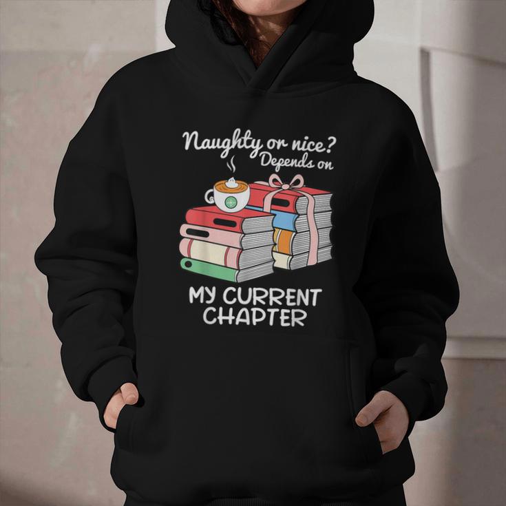 Christmas Book Lovers Naughty Or Nice Graphic Youth Hoodie