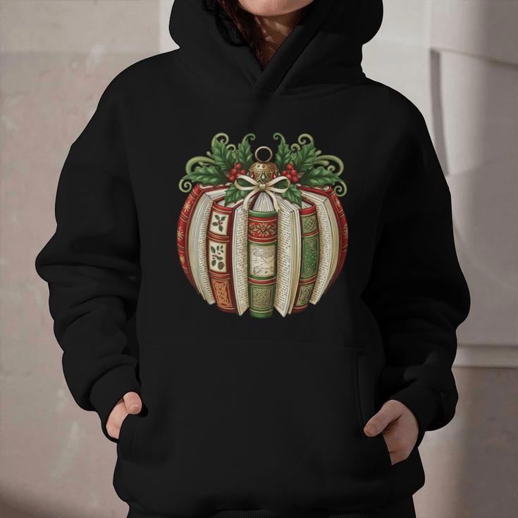 Christmas Book Ornament Bookworm Book Lover Men Women Graphic Youth Hoodie