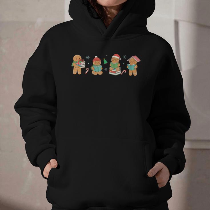 Christmas Library Gingerbread Man Books Lover Bookish Graphic Youth Hoodie Christmas Library Gingerbread Man Books Lover Bookish Graphic Youth Hoodie