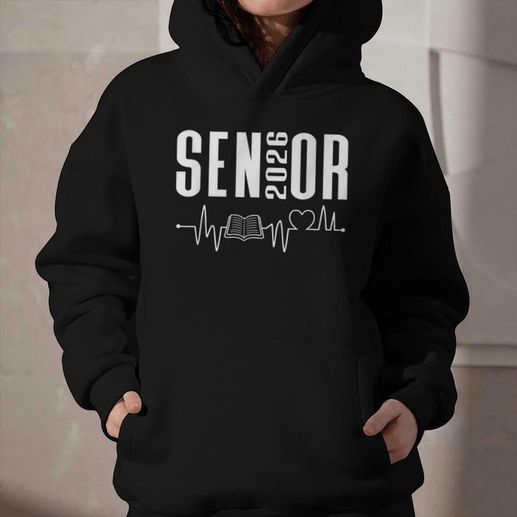 Class Of 2026 Senior Reading Themed Book Heartbeat Graphic Youth Hoodie Class Of 2026 Senior Reading Themed Book Heartbeat Graphic Youth Hoodie
