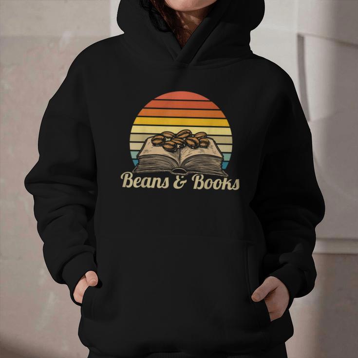 Coffee Beans & Books Retro Bookworm Librarian Graphic Youth Hoodie