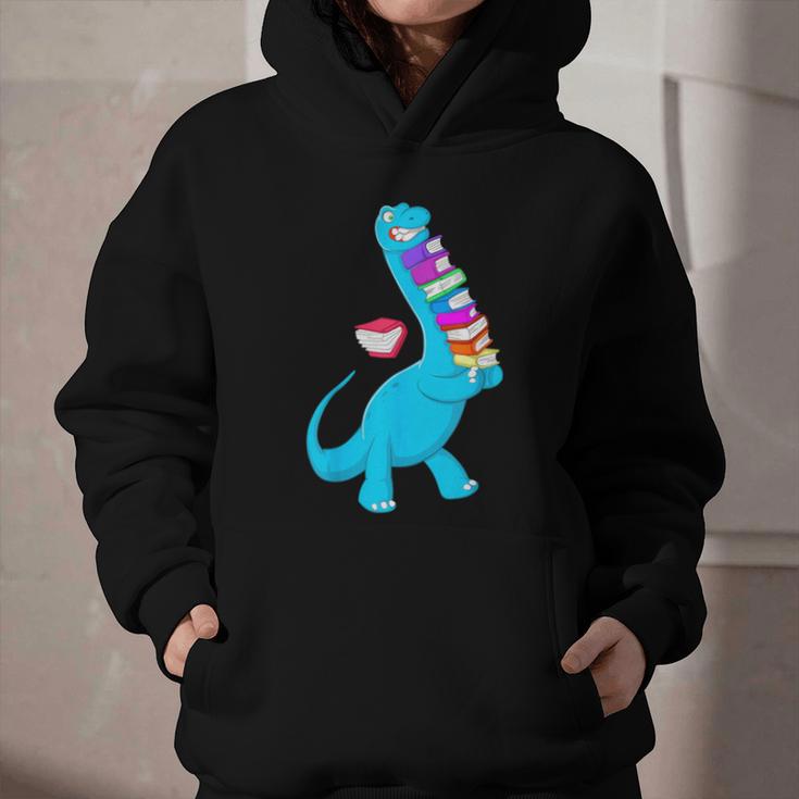 Cool Dinosaur Books Art For Men Women Libarian Book Lover Graphic Youth Hoodie