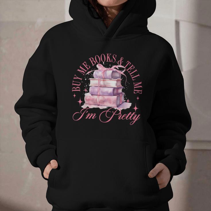 Coquette Aesthetic Bow Buy Me Books & Tell Me I'm Pretty Graphic Youth Hoodie