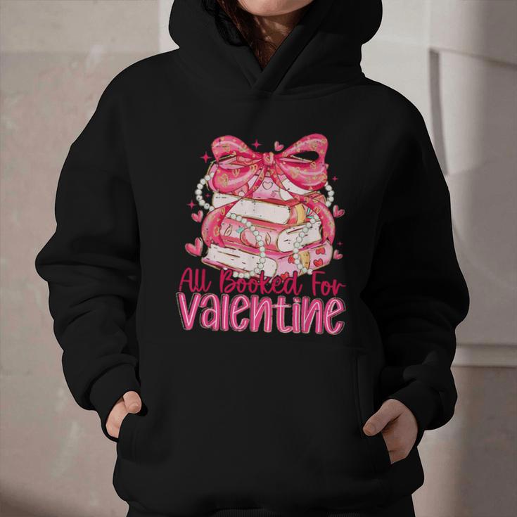 Coquette Bow All Booked For Valentine Book Lover Bookish Graphic Youth Hoodie