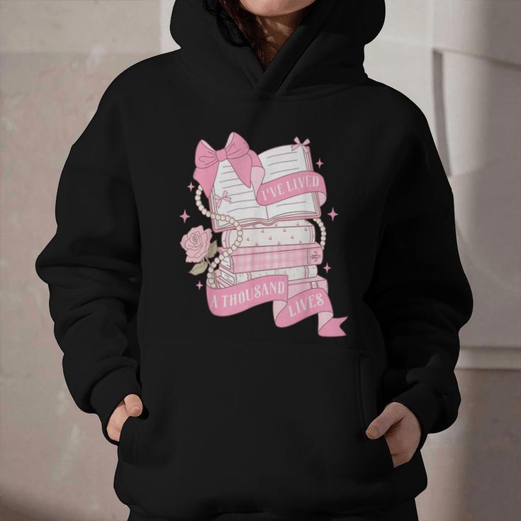 Coquette Reading Book Lover Pink Bow Bookish Mom & Daughter Graphic Youth Hoodie
