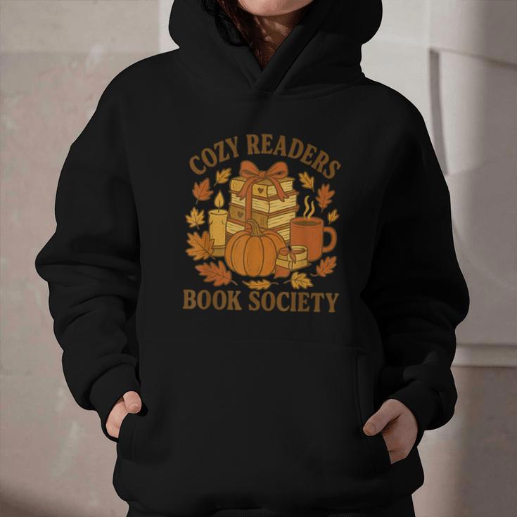 Cozy Readers Book Society Vintage Fall Books & Pumpkin Graphic Youth Hoodie