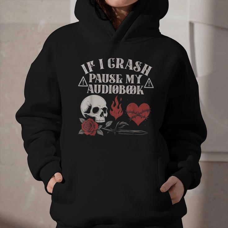 If I Crash Pause My Audiobook Lovers Dark Romance Spicy Book Graphic Youth Hoodie If I Crash Pause My Audiobook Lovers Dark Romance Spicy Book Graphic Youth Hoodie