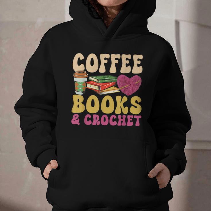 Crochet Coffee Reading Books Crocheter Crocheting Graphic Youth Hoodie