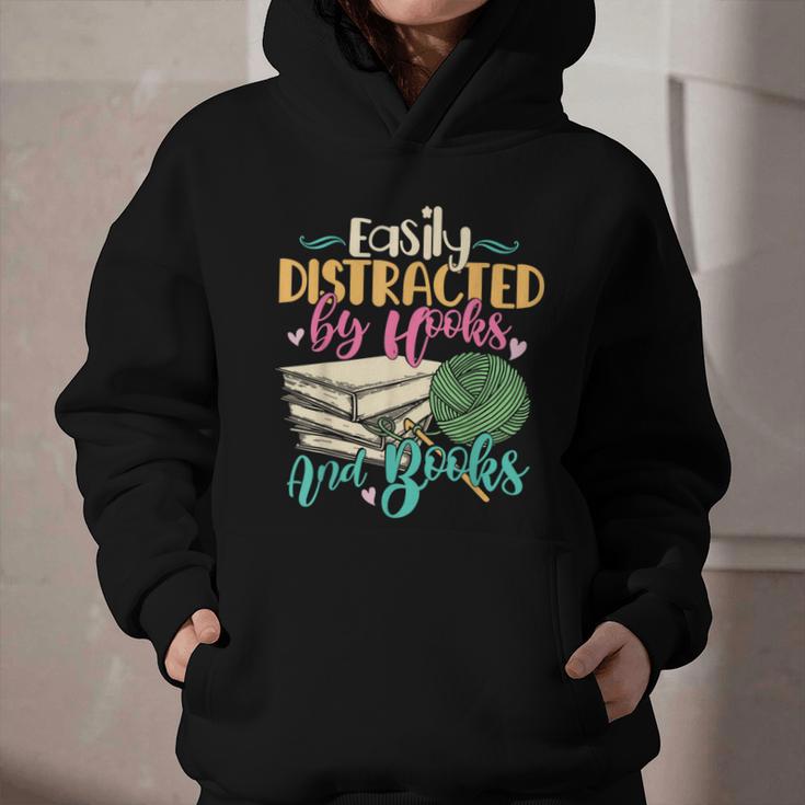 Crochet And Reading Crocheter Bookish Crocheting Book Lover Graphic Youth Hoodie