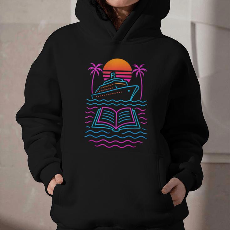 Cruise Ship Vacations Reading Book Lovers Sunset Graphic Youth Hoodie