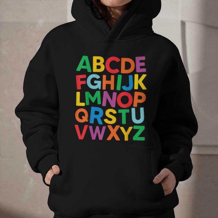 Cute ABCs Shirt Alphabet Colorful Letters Reading Books Kids Graphic Youth Hoodie