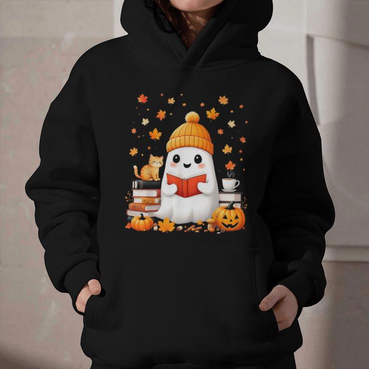 Cute Beanie Ghost Bookworm Cozy Book Reading Halloween Graphic Youth Hoodie Cute Beanie Ghost Bookworm Cozy Book Reading Halloween Graphic Youth Hoodie