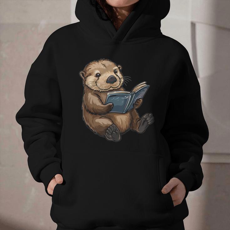 Cute Book Sea Otter Graphic Youth Hoodie