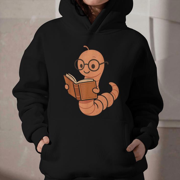 Cute Bookworm Worm Reading Book Glasses Nerdy Graphic Youth Hoodie Cute Bookworm Worm Reading Book Glasses Nerdy Graphic Youth Hoodie