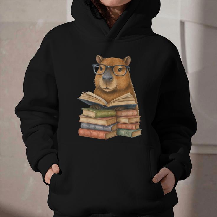 Cute Capybara Reading Books Animal Capybara Bookworms Graphic Youth Hoodie