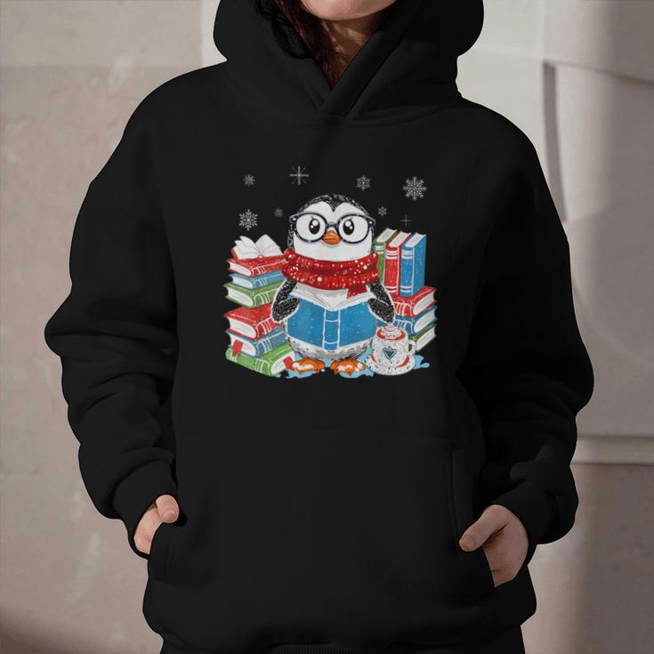 Cute Christmas A Penguin Reading Book Snowflake Hot Teacher Graphic Youth Hoodie Cute Christmas A Penguin Reading Book Snowflake Hot Teacher Graphic Youth Hoodie