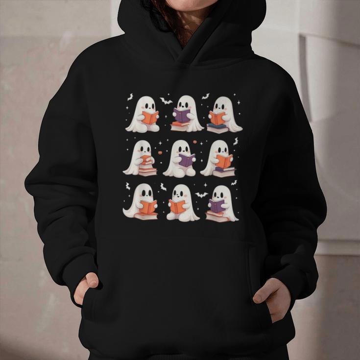 Cute Ghost Reading Book Lovers Halloween Ghost Graphic Youth Hoodie Cute Ghost Reading Book Lovers Halloween Ghost Graphic Youth Hoodie