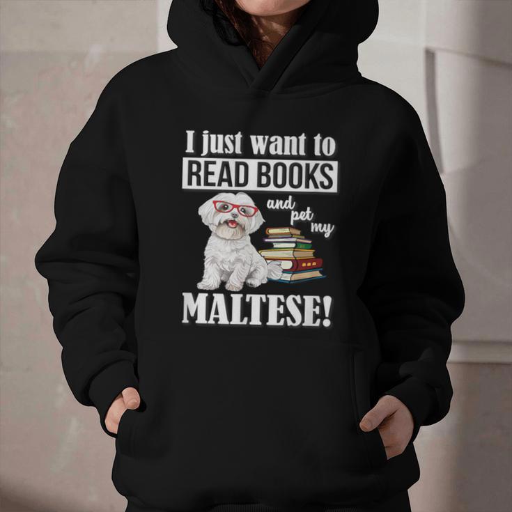 Cute Glasses Read Books & Pet My Maltese Lover Graphic Youth Hoodie