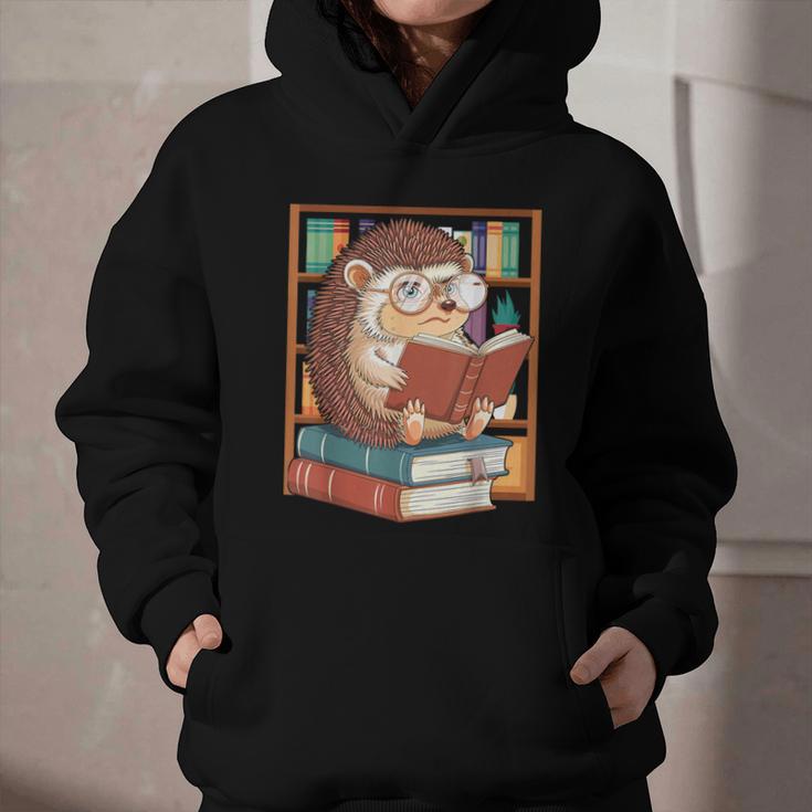 Cute Hedgehog Book Nerd Graphic Youth Hoodie