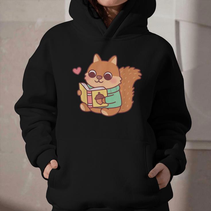 Cute Squirrel Reading A Book Lovers Anime Kawaii Women Kids Graphic Youth Hoodie Cute Squirrel Reading A Book Lovers Anime Kawaii Women Kids Graphic Youth Hoodie