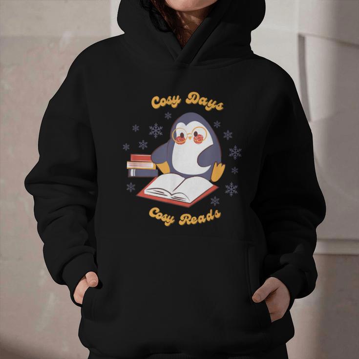 Cute Xmas Book Lover Penguin Reading Cosy Days Cosy Reads Graphic Youth Hoodie