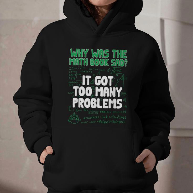 Dad Joke Why Was The Math Book Sad Pun Dad Jokes Graphic Youth Hoodie