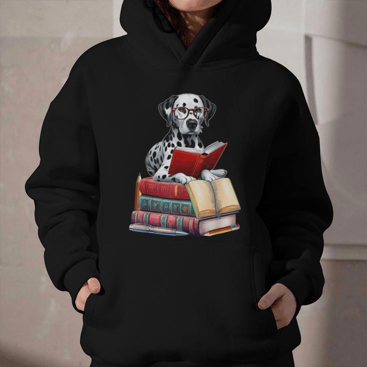 Dalmatian Reading Books Matching Bookworm Readers Librarian Graphic Youth Hoodie