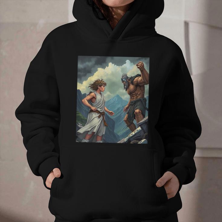 David And Goliath Bible Book Of Samuel King David Comic Graphic Youth Hoodie David And Goliath Bible Book Of Samuel King David Comic Graphic Youth Hoodie