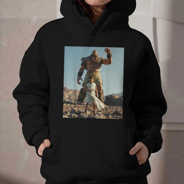 David And Goliath Bible Book Of Samuel King David Graphic Youth Hoodie