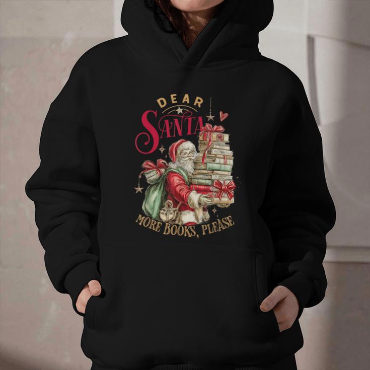 Dear Santa More Books Please Christmas Graphic Youth Hoodie