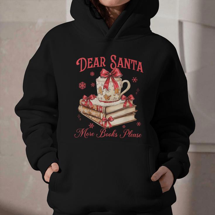 Dear Santa More Books Please Reading Book Lover Christmas Graphic Youth Hoodie