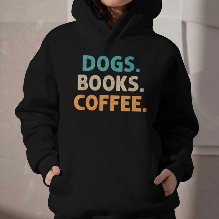 Dogs Books Coffee Book Lover Dogs Coffee Graphic Youth Hoodie