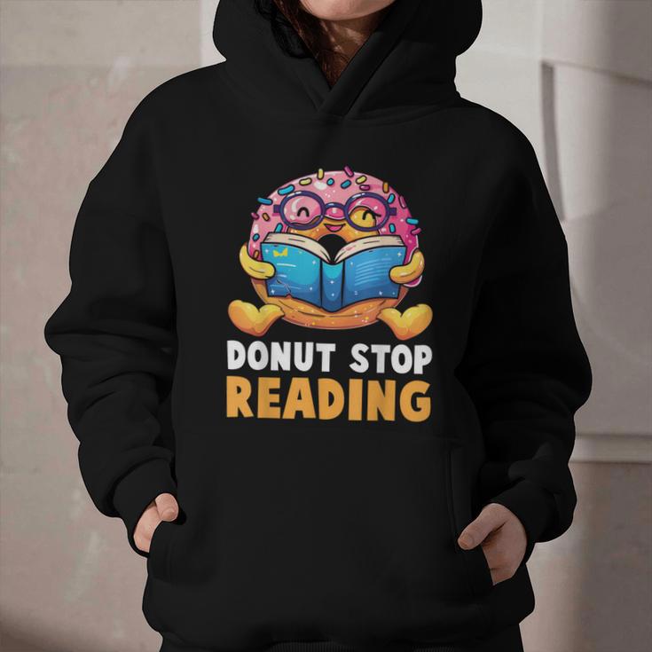 Donut Stop Reading Cute Book Reader Bookworm Donut Day Graphic Youth Hoodie