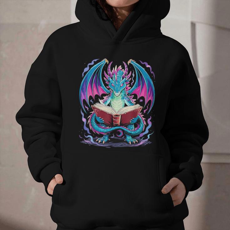 Dragon Reading Book Lover Graphic Youth Hoodie