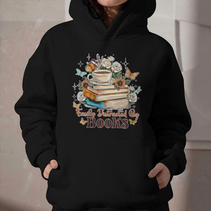 Easily Distracted By Books Book Wildflowers Book Lovers Graphic Youth Hoodie Easily Distracted By Books Book Wildflowers Book Lovers Graphic Youth Hoodie